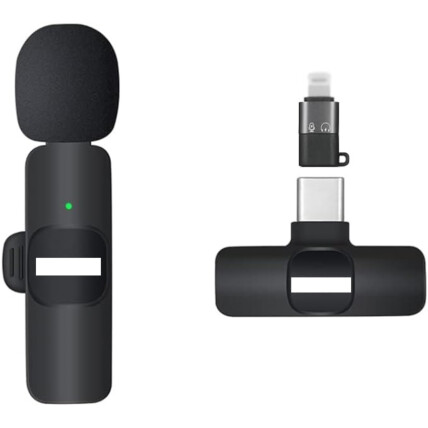 Microfone de lapela sem fio K8 Plug and Play para iPhone Android 20m 1
