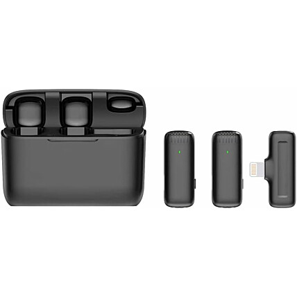 Microfone de lapela sem fio KM-13 Dual Mic para iPhone iPad 1