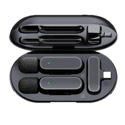 Microfone Lavalier sem fio K61 com caixa de carregamento 1