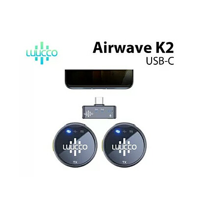 Microfone LUUCCO Aireless K2 USB-C sem fio com case