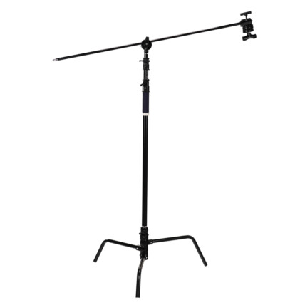 Girafa Tripé com braço e 2 cabeças de efeito preta Century C-stand E-reise CS11CB PRO 1