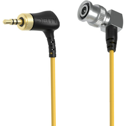 Deity Microphones C15 com bloqueio de ângulo reto de 3,5 mm TRS para cabo de código de tempo BNC de ângulo reto