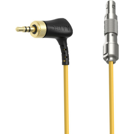 Deity Microfones C14 com bloqueio de ângulo reto de 3,5 mm TRS para cabo de timecode LEMO reto de 5 pinos para vários di